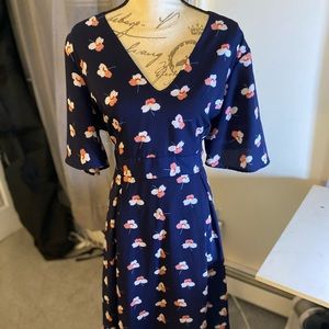 Downeast navy patterned dress